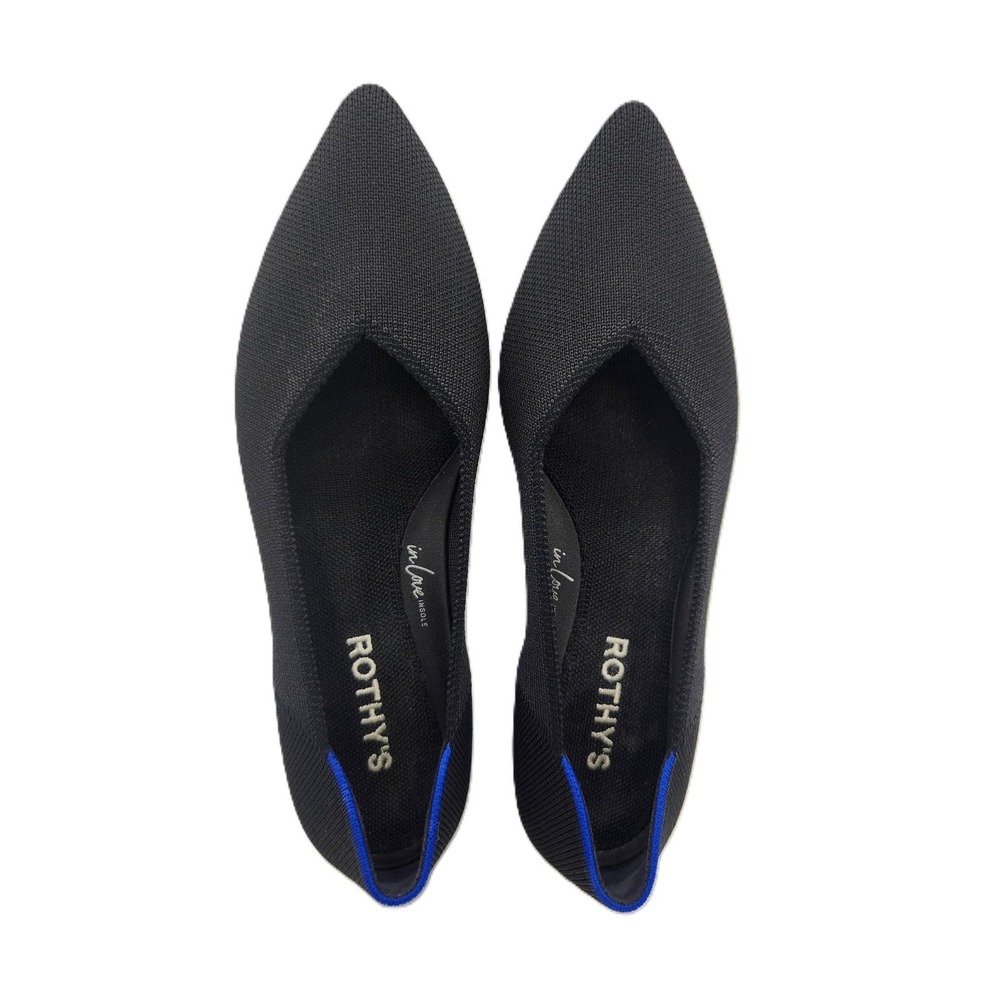 Rothy's The Point Flats Women 6.5 Black Pointed Toe Ballet Flat Knit Washable
